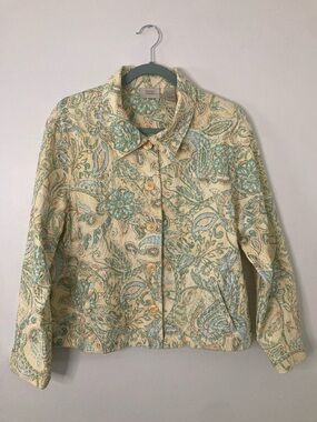 Vintage Baxter & Wells Paisley Cotton Jacket - Size Large - Boho Cottagecore